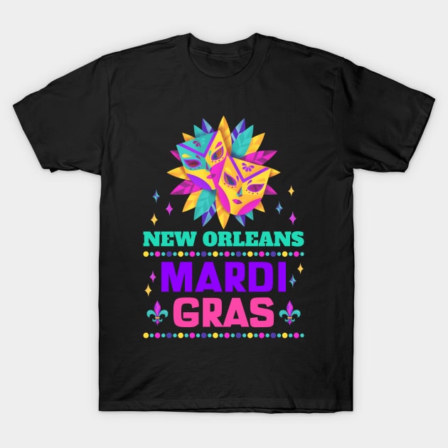 New Orleans Carnival Beads And Blings Party 2022 Mardi Gras T-Shirt by jodotodesign